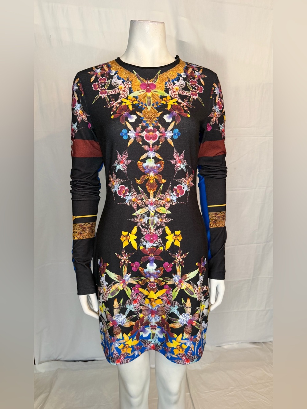 Clover Canyon Black Floral Symmetry Long Sleeve Dress